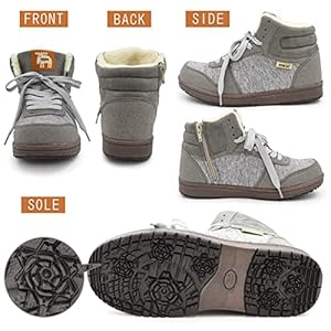 Amazon | [モズ] レディース ボア スニーカー ハイカット ブーツ